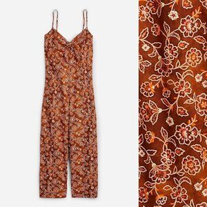 J. Crew Floral Jumpsuit Brown Size 8